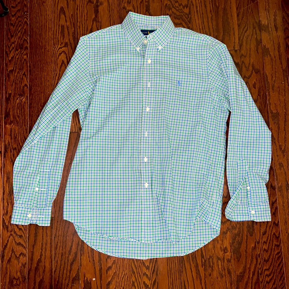 Ralph Lauren Dress shirt - Size Large Blue and Green Plaid